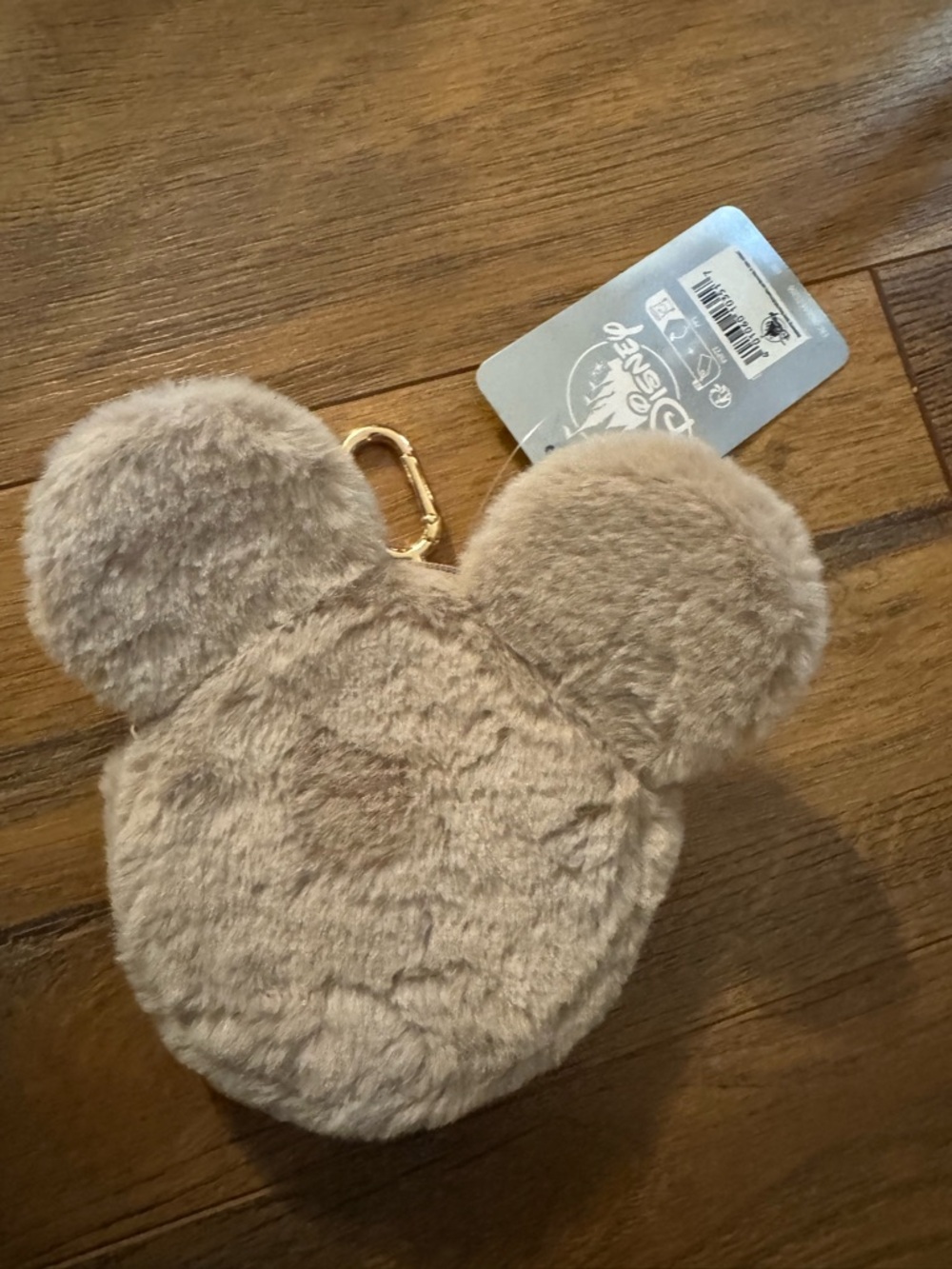 Disney Plush Mickey Ear Keychain Pouch - Taupe